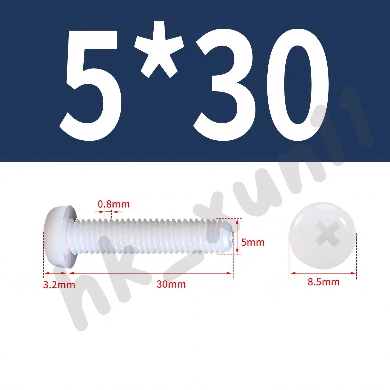 White/Black Nylon Phillips Machine Screws – M2 to M6, Plastic Round Pan Head Bolts