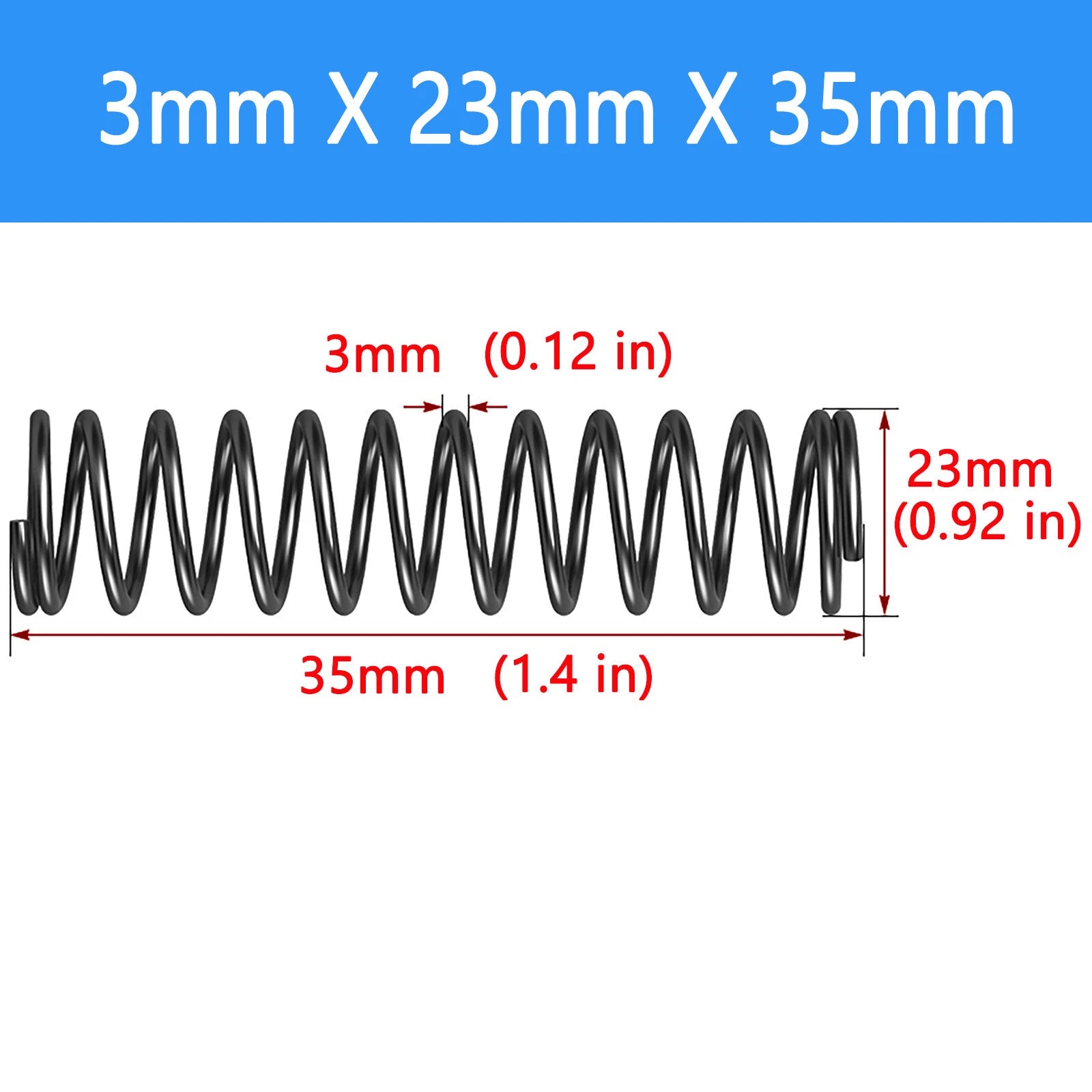 Springs Compression springs Extension spring Blank Wire diameter 3mm 6mm