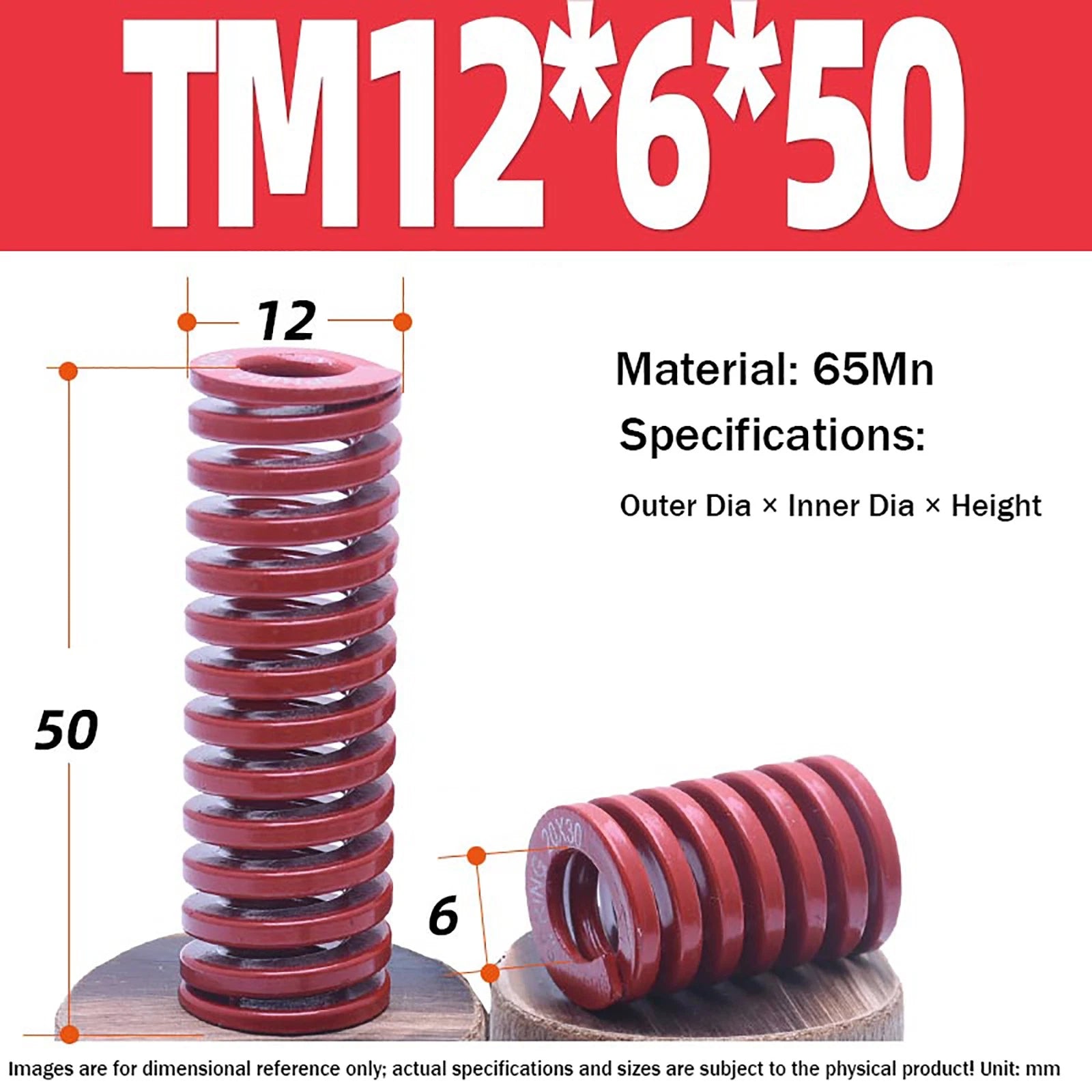 Heavy Load Duty Compression Die Spring, 8mm-50mm Diameter & Up To 400mm Long JIS