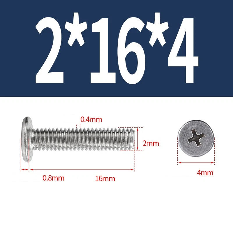 M1–M8 Ultra Thin Flat Head Phillips Machine Screws – A2 Stainless Steel, Fully Threaded