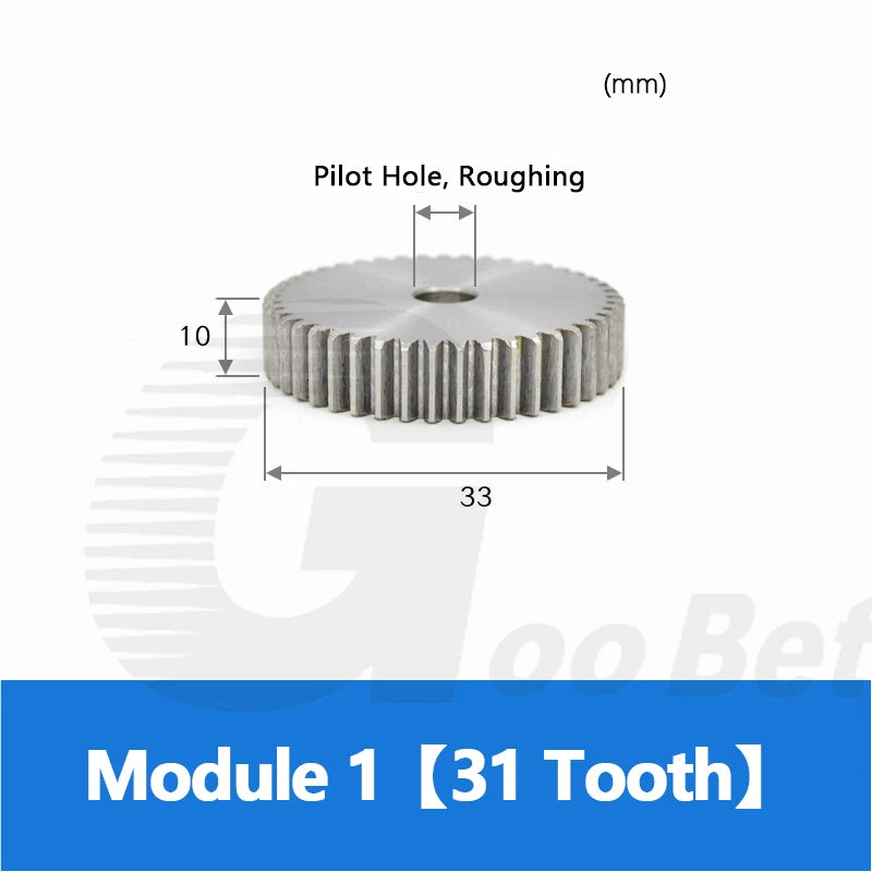 Mod 1 1.5 2 2.5 3 4 5 Spur Gear C45 Steel 12 Tooth - 160 Tooth Motor Pinion Flat