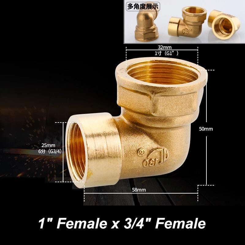 BSP Brass Pipe Fittings – Elbow & Union Connectors, Female/Male, 1/2" 3/4" 1"