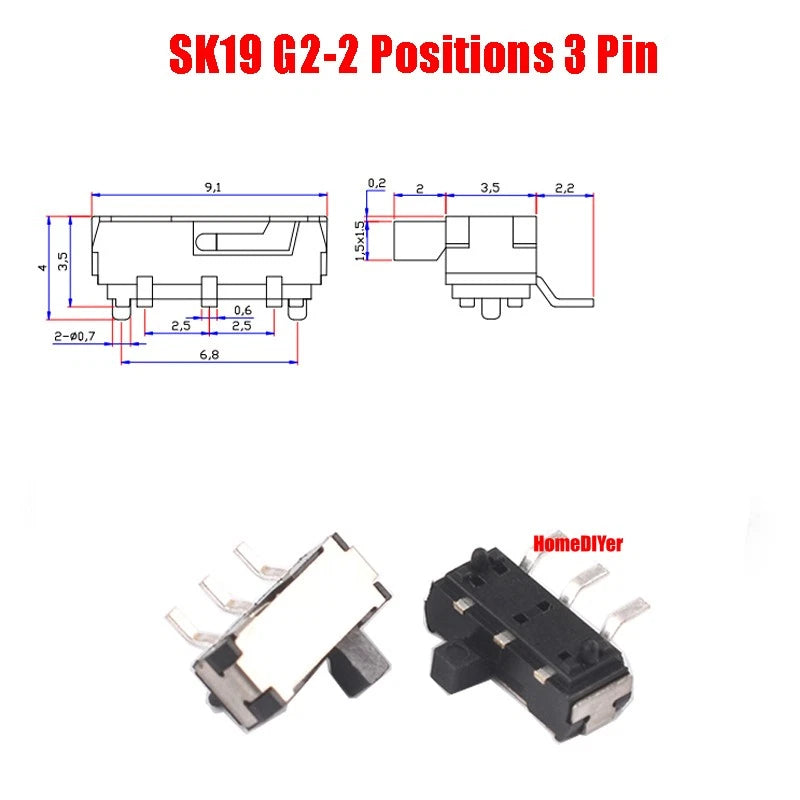 Miniature Slide Switch SS SK Series — 2/3 Position, 3–8 Pin Toggle Switches