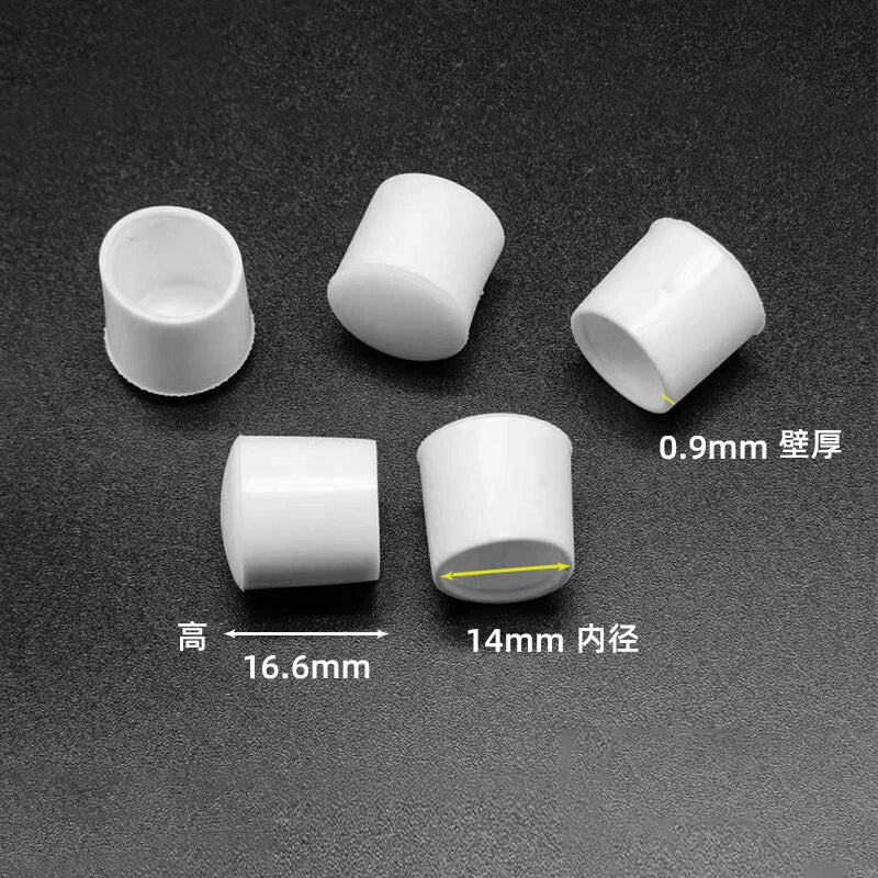 Goobetter Round PVC Rubber End Caps – 2.5mm to 19mm (Black, White, Transparent)