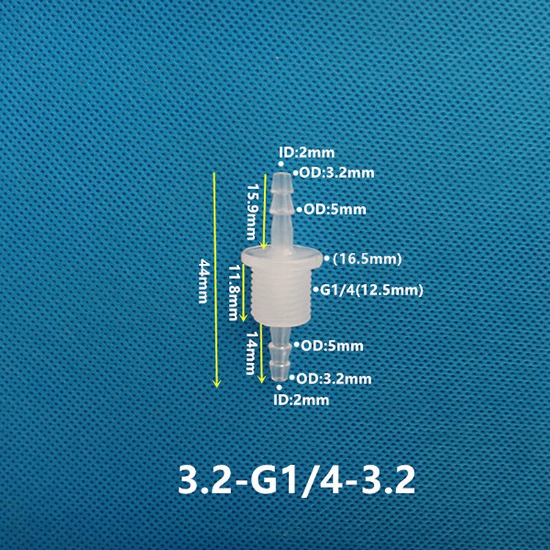 Plastic Bulkhead Fitting — Straight Hose Barb Threaded Connector with Nut