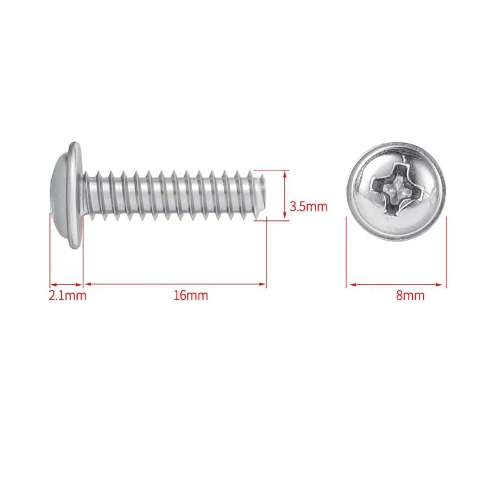M1.7–M4 Stainless Steel Phillips Pan Head Machine Screws — 304 A2, Multiple Sizes