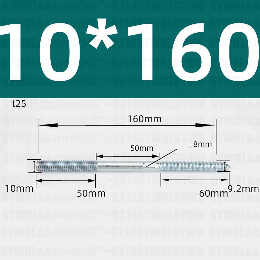 M6 M8 M10 Hanger Bolts – Zinc Plated Steel Torx Drive, Headless Furniture Wood Screws for Sofa Legs & Mounting