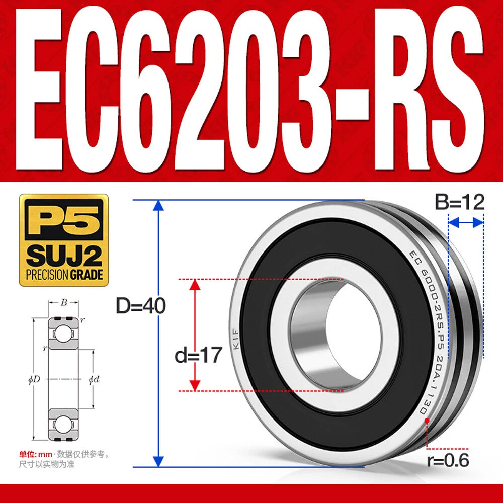 Non-Slip Ball Bearings EC6000/EC6200 Series High Speed Bearings 6000 6201~6206ZZ