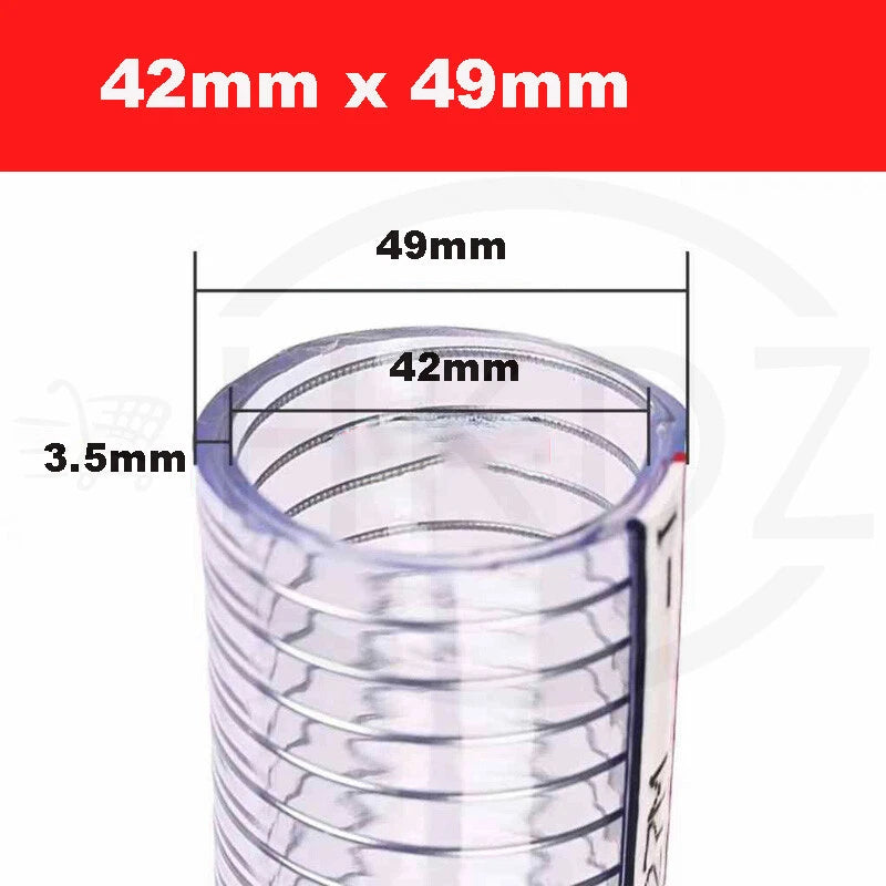 Wire Reinforced Clear PVC Hose Pipe — Heavy Duty, Flexible, Water Air Fuel