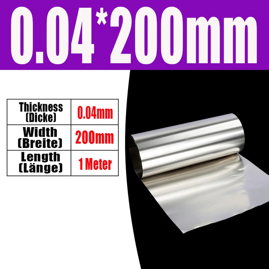 304 stainless Metal Sheet Foil Plate Strip Thickness 0.01mm-2mm Model Making DIY