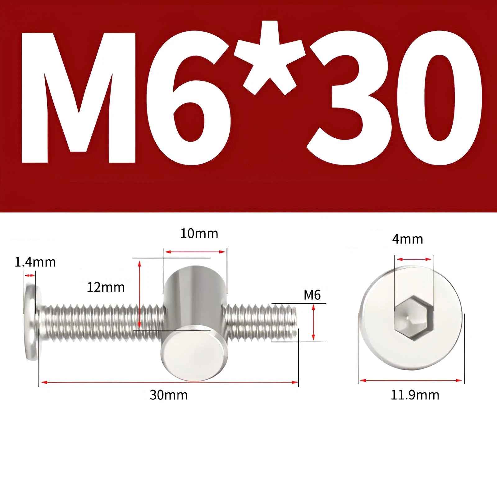 M4 M5 M6 M8 304 Stainless Steel Furniture Connecting Bolts with Barrel Nuts