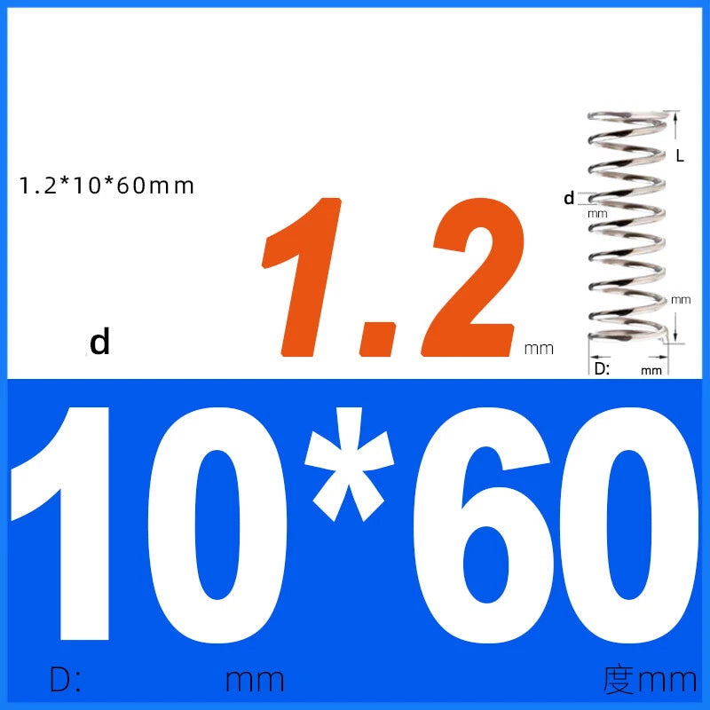 Compression Spring 1.2mm Wire Dia 8mm - 13mm OD Small Pressure Springs