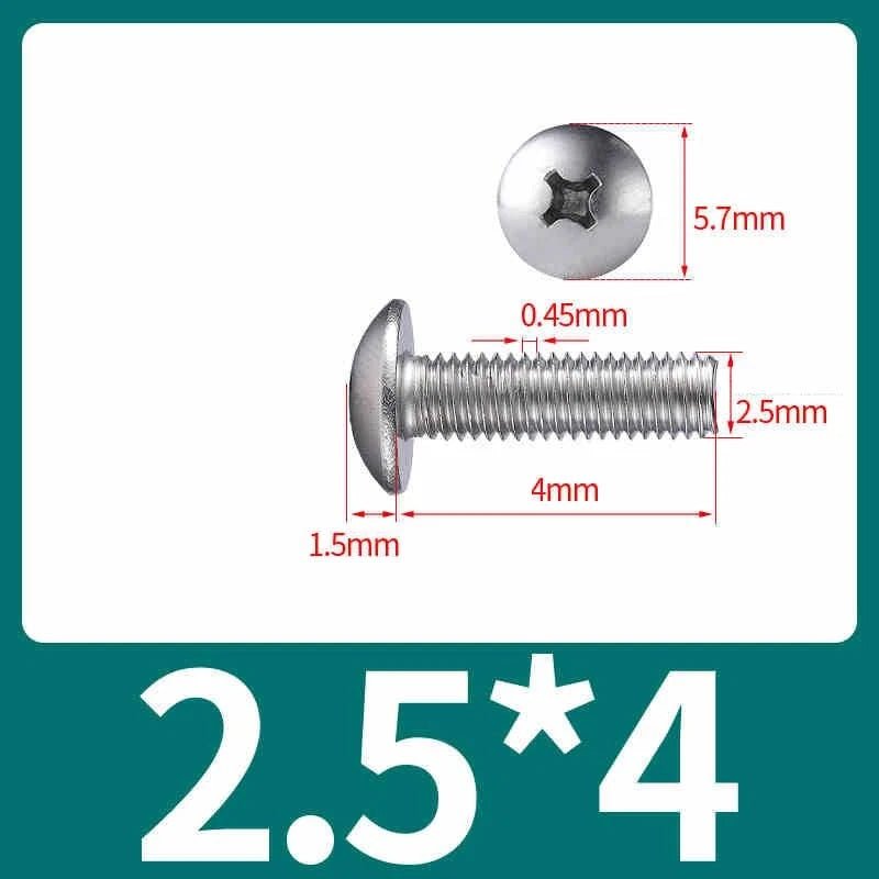 M2–M8 Stainless Steel Phillips Truss Head Machine Screws | 201 / 304 / 316 - HomeDIYer