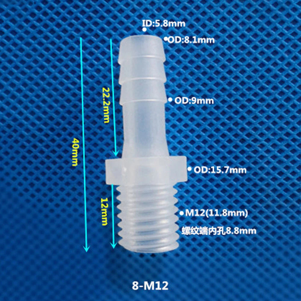 BSP Metric External Thread Straight Barb Connector – Plastic Hose Pipe Fitting