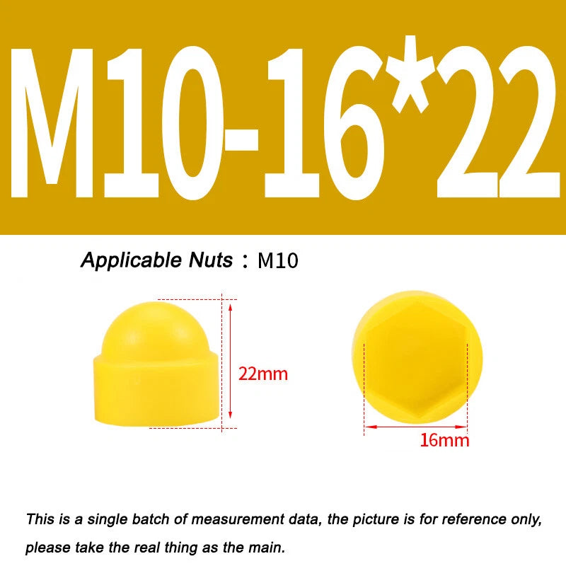 Hex Bolt & Nut Protection Caps – Plastic Hexagonal Screw Covers for M4 M5 M6 M8 M10 to M24 (PE, 5-100 Pack)