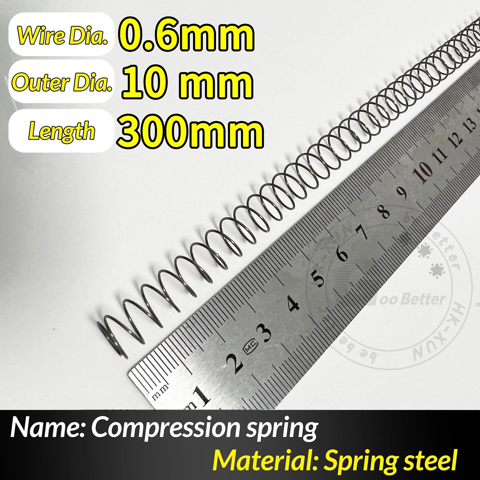 Compression Spring Pressure Springs, Wire Dia 0.3-1.0mm, OD 2-25mm, Length 300mm