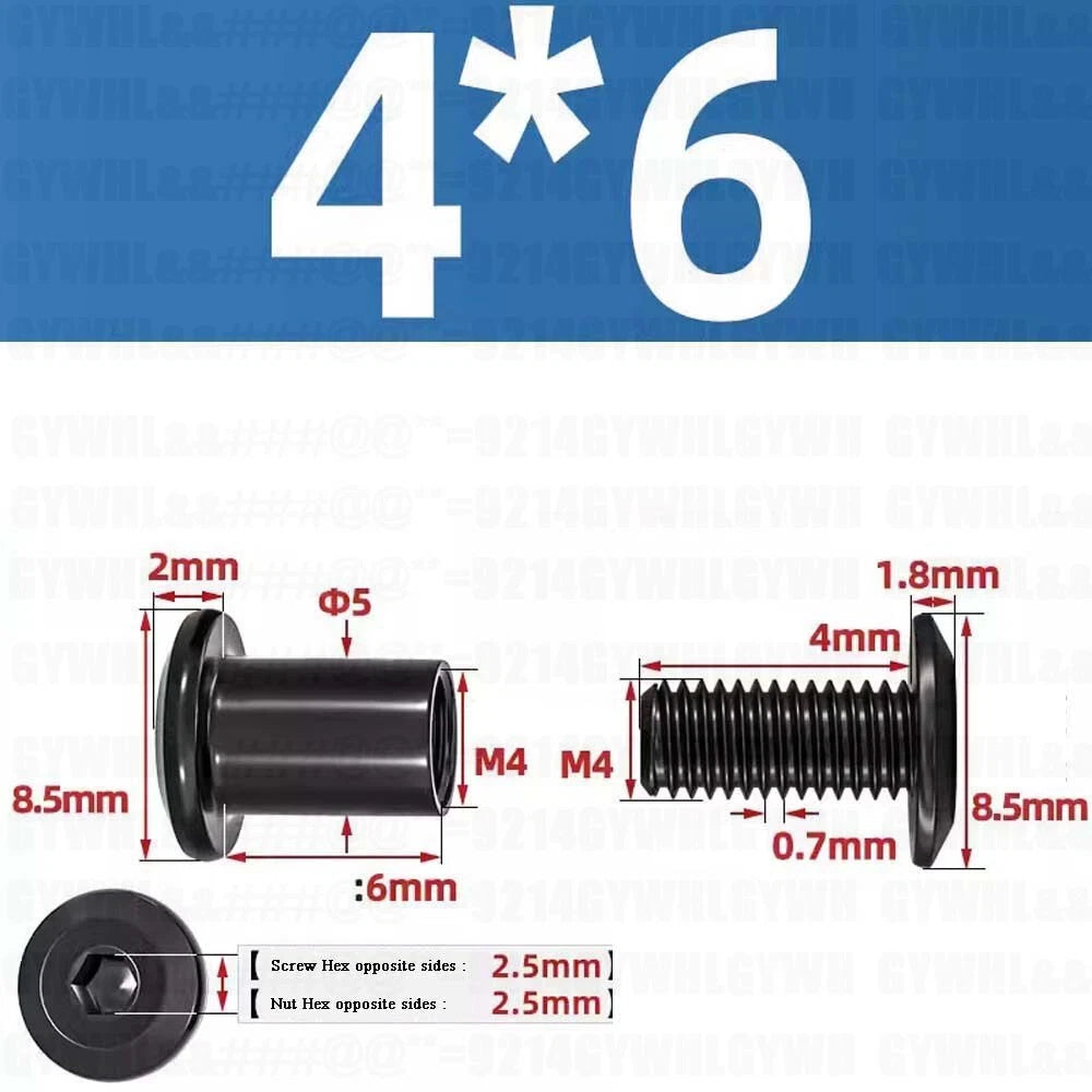 Metric Furniture Connector Bolts with End Cap Nuts — Stainless Steel M2 to M10