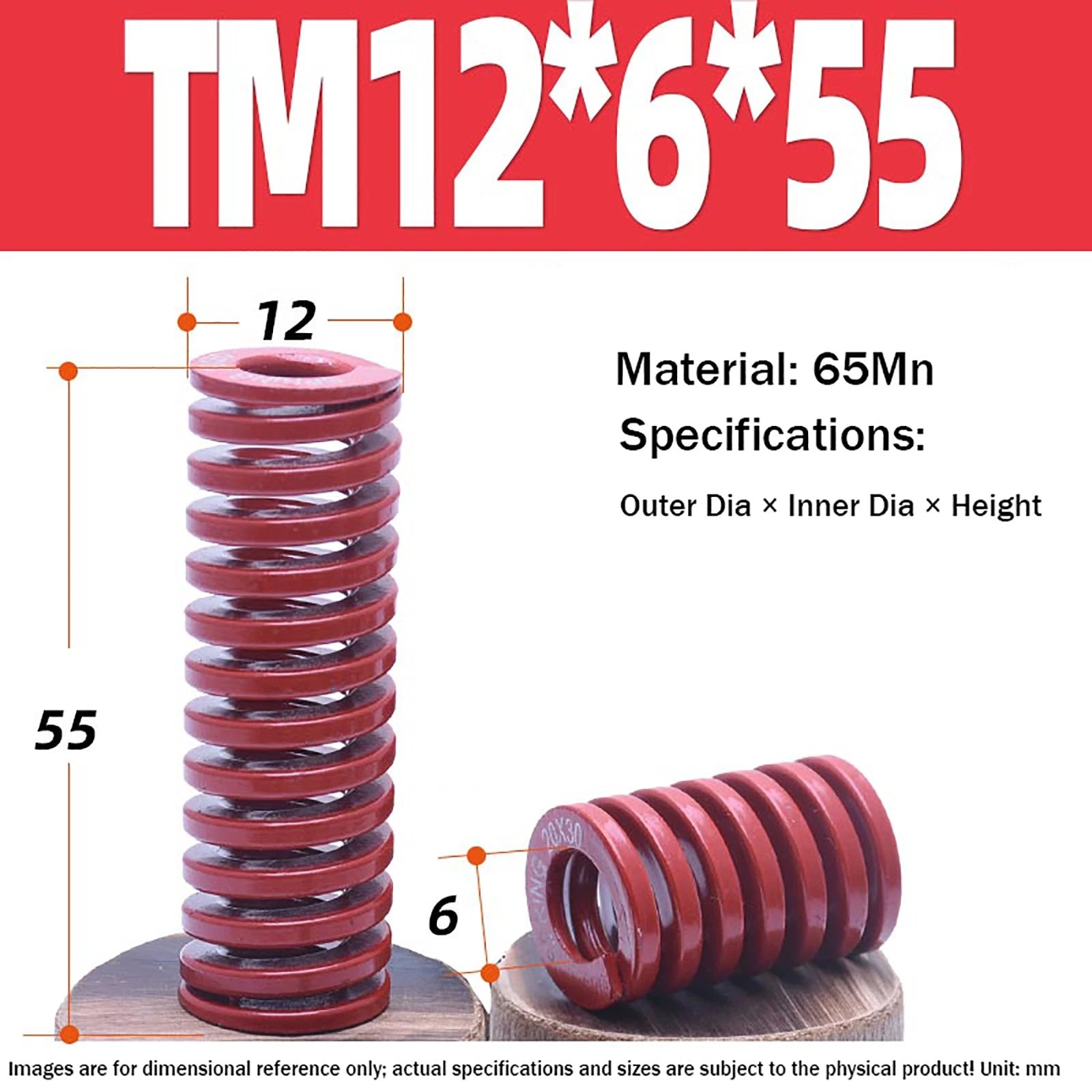 Heavy Load Duty Compression Die Spring, 8mm-50mm Diameter & Up To 400mm Long JIS
