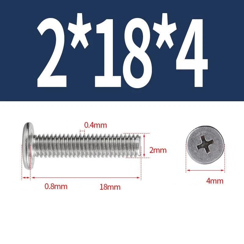 M1–M8 Ultra Thin Flat Head Phillips Machine Screws – A2 Stainless Steel, Fully Threaded