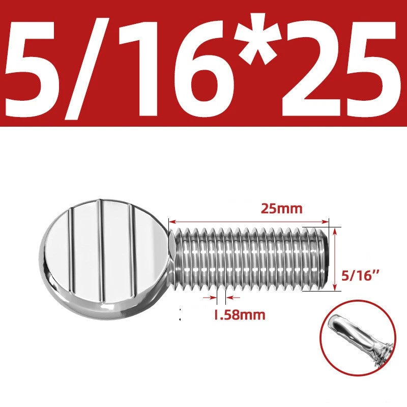 M4–M10 & 1/4"-5/16" Spade-Head Thumb Screws – A2 304 Stainless Steel, Tool-less Hand Grip