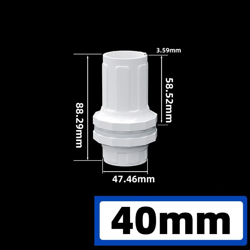 PVC Pipe Fittings White Connector Metric For Aquarium Fish Tank Various Parts