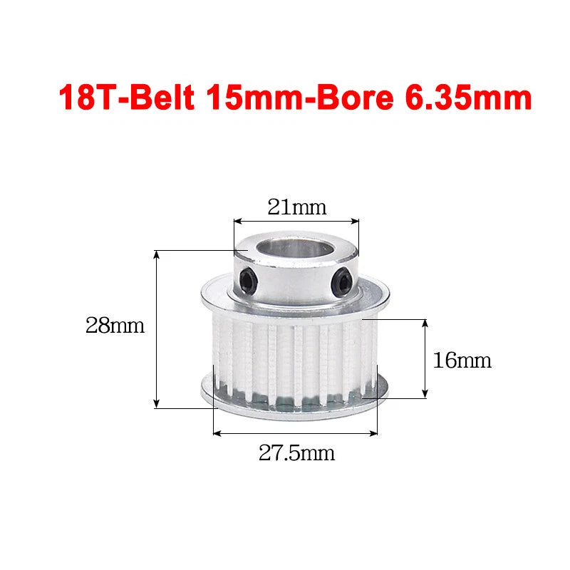 5M Timing Belt Pulley 10T 12T 14T 15T 16T 18T Bore 5mm-12mm for 15mm Width Belt