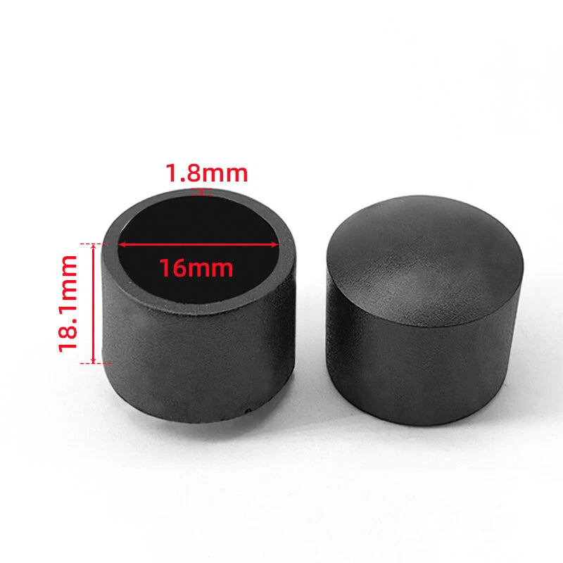 Goobetter Round PVC Rubber End Caps – 2.5mm to 19mm (Black, White, Transparent)