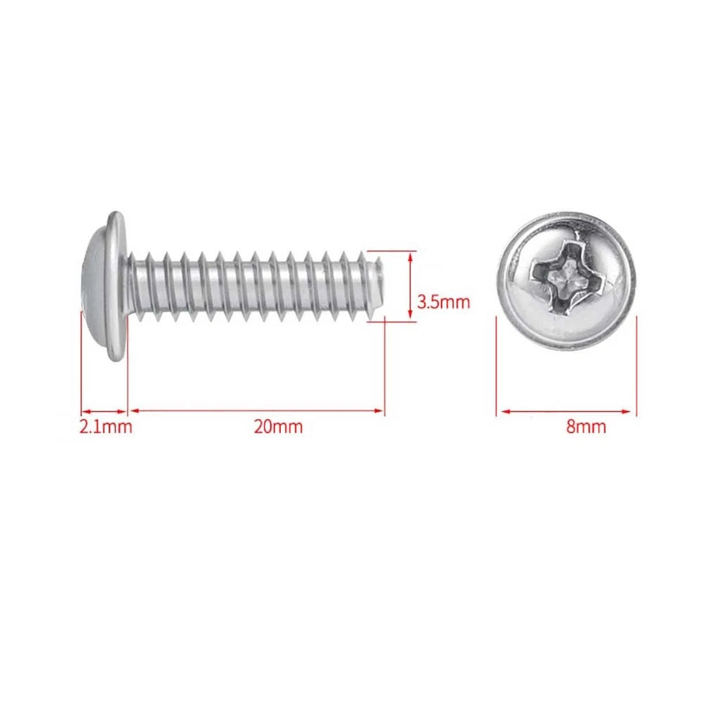 M1.7–M4 Stainless Steel Phillips Pan Head Machine Screws — 304 A2, Multiple Sizes