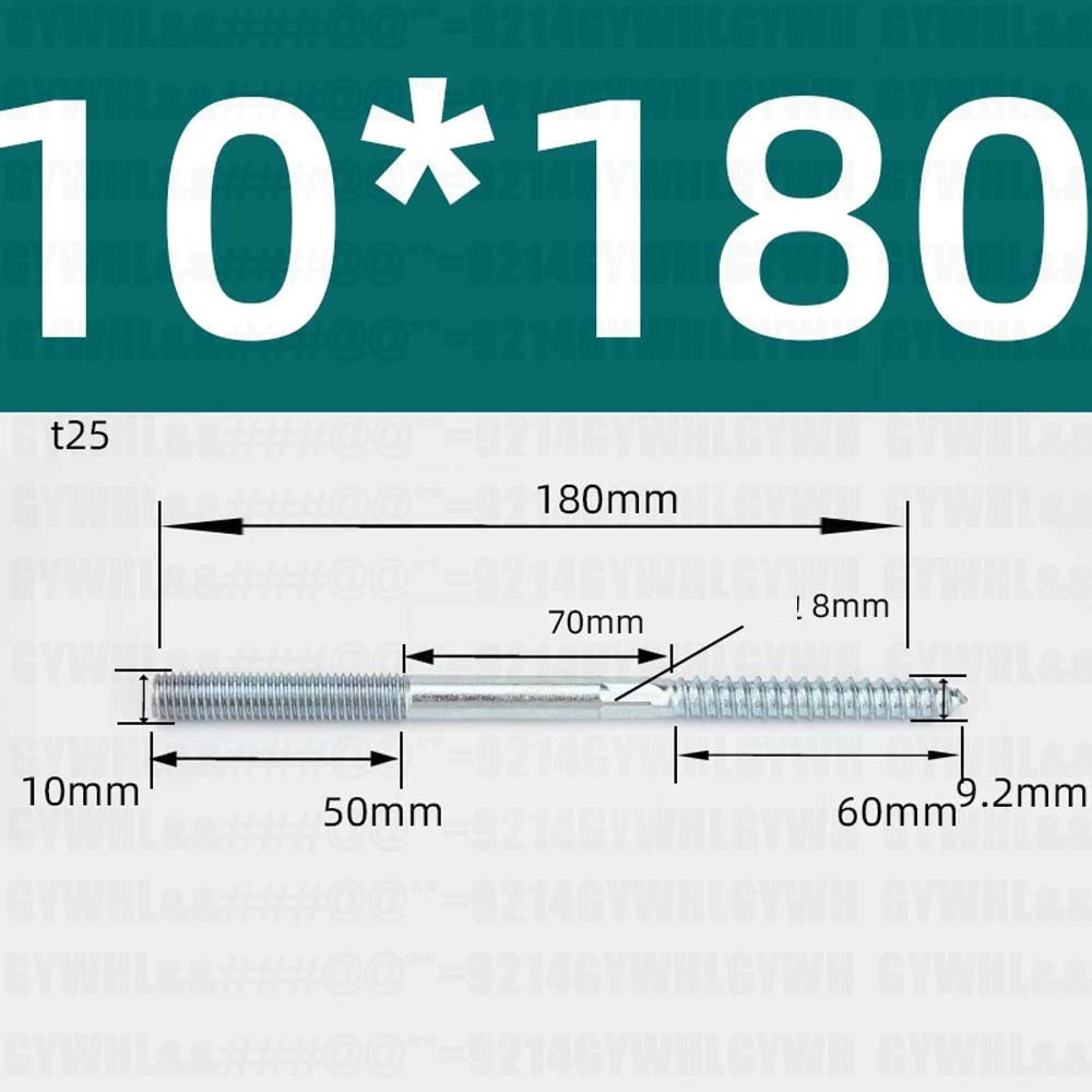 M6 M8 M10 Hanger Bolts – Zinc Plated Steel Torx Drive, Headless Furniture Wood Screws for Sofa Legs & Mounting