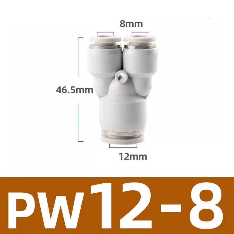 White Pneumatic Push Fit Connector Tube Pipe Joiner Air Water Lines Hose 4-16mm