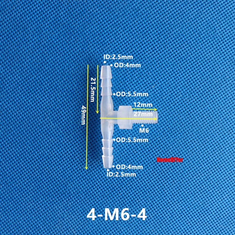 T Piece Joiner 3-Way Plastic Barb Connector | Pipe Hose Male Thread Fitting