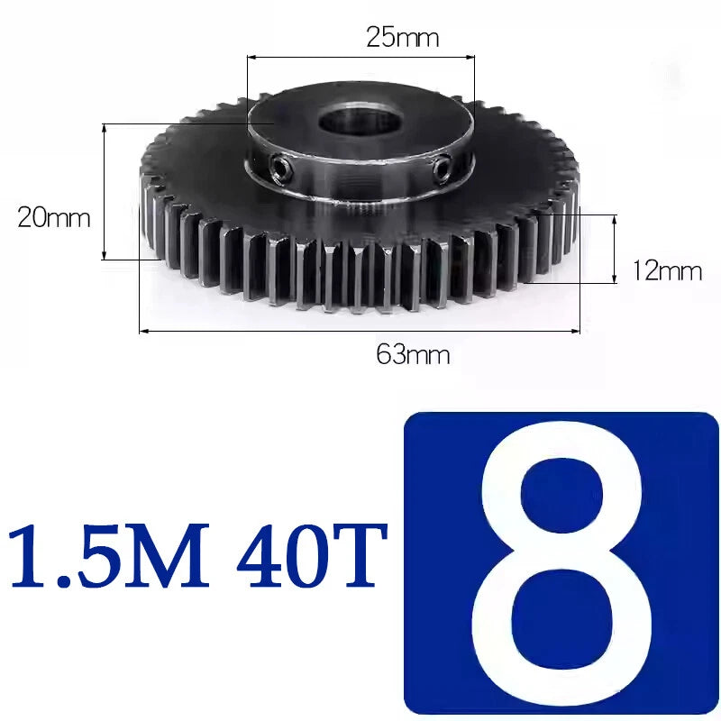 Spur Gears 1.5 Mod Transmission Gear With Step 45#Steel Pinion Motor Gear 15~50T
