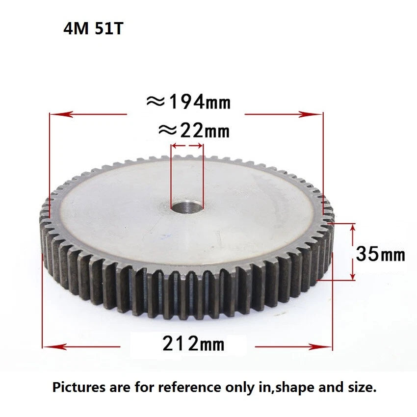 45# Steel 4Mod 10T-80T Spur Gears Thickness 35mm Motor Pinion Transmission Gear