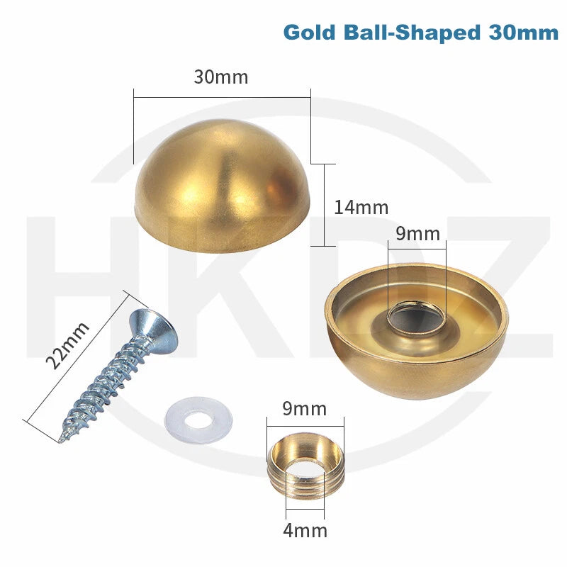 Stainless Steel Mirror Screw Cover Caps – Decorative Disc Plates for Glass, Mirrors & Furniture (16-50mm, Flat/Dome, Silver/Gold/Black/Rose Gold)