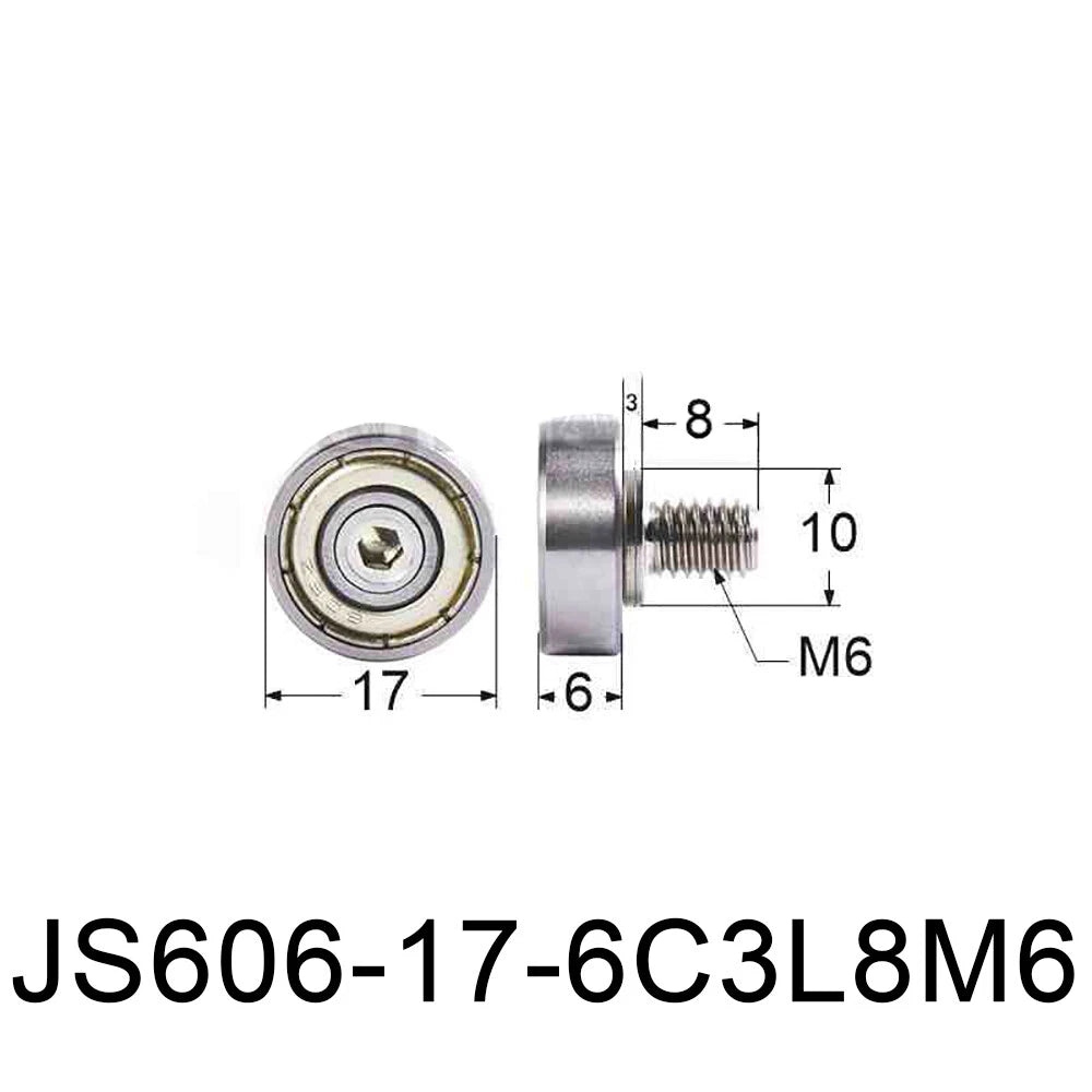 NTBG 7-52mm Metal Ball Bearing Pulley Flat Roller Guiding Wheel M3-M10 Threaded