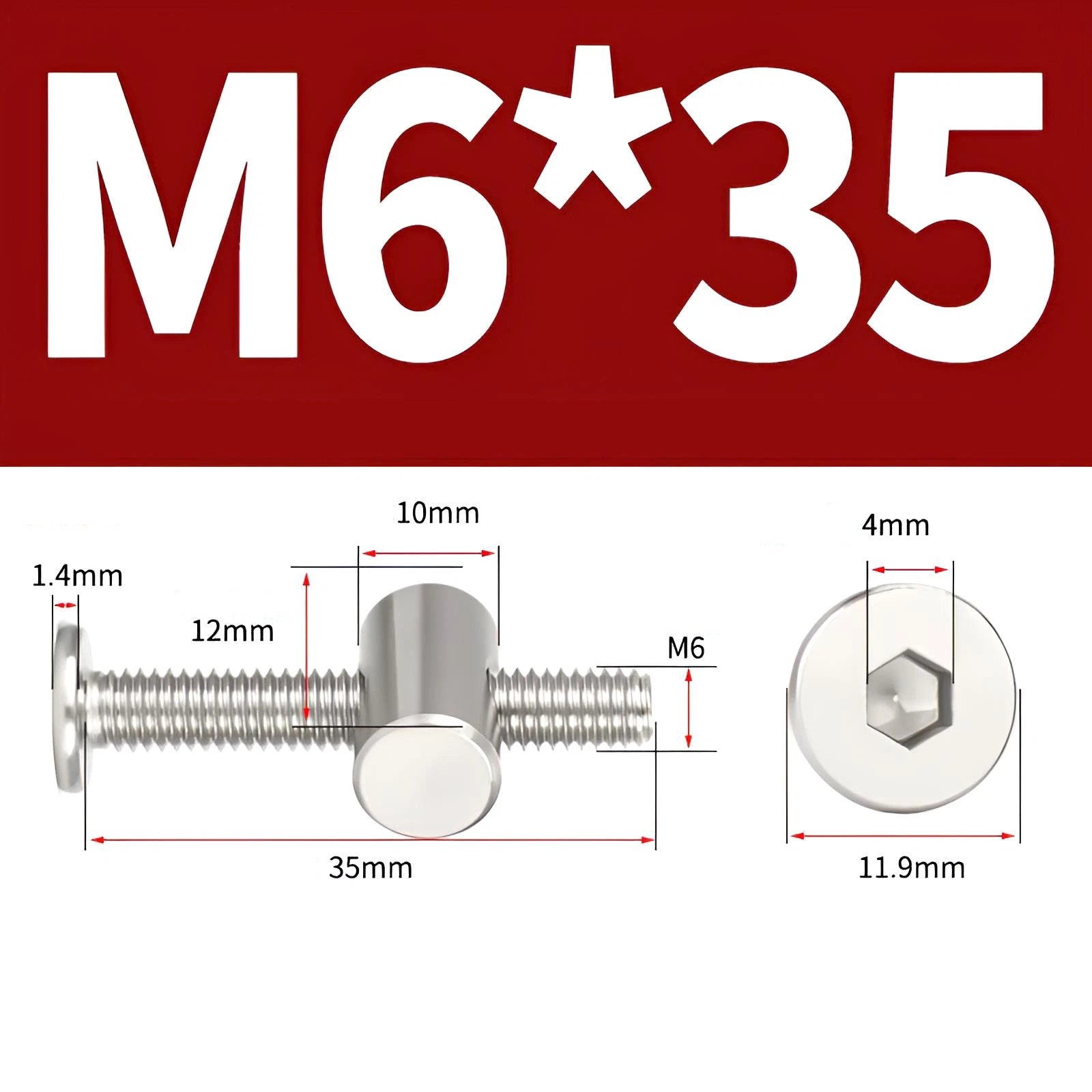M4 M5 M6 M8 304 Stainless Steel Furniture Connecting Bolts with Barrel Nuts