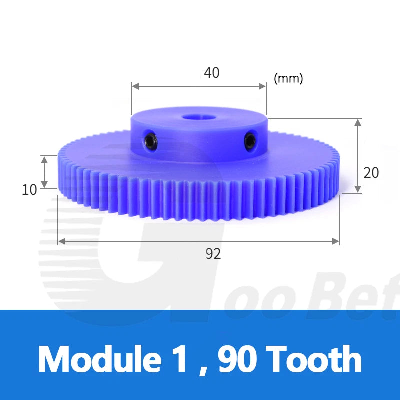 Mod 1/1.5/2 Precision Spur Gear Pinion 15-120 Tooth with Step Bore 4-16mm Nylon
