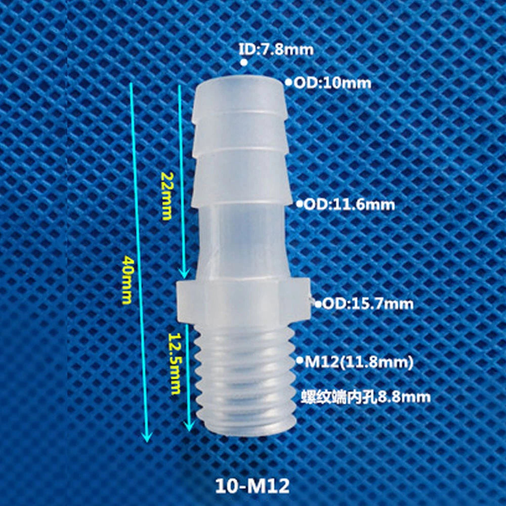 BSP Metric External Thread Straight Barb Connector – Plastic Hose Pipe Fitting