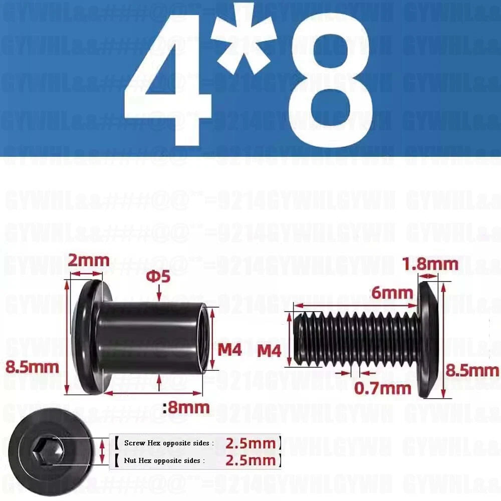 Metric Furniture Connector Bolts with End Cap Nuts — Stainless Steel M2 to M10