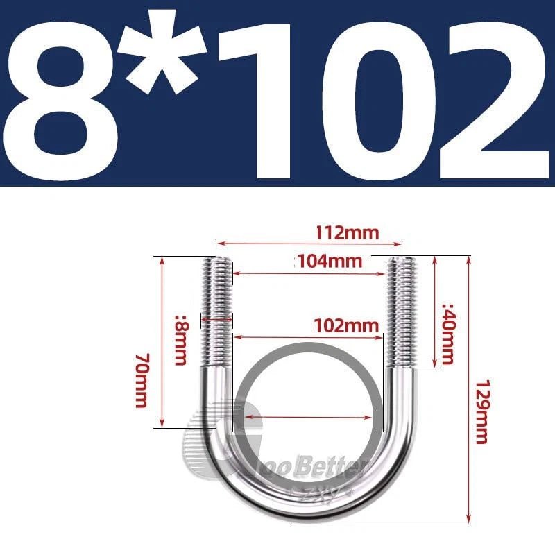 Square U - Bolts Stainless Steel — M6 to M24 | 304 A2 & 316 A4 Marine Grade - HomeDIYer