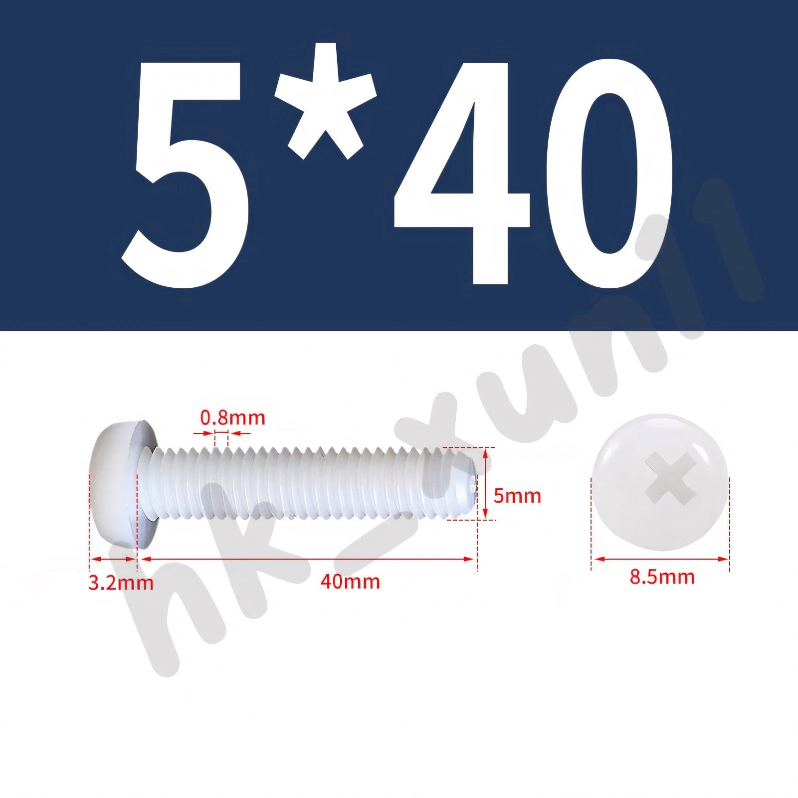 White/Black Nylon Phillips Machine Screws – M2 to M6, Plastic Round Pan Head Bolts