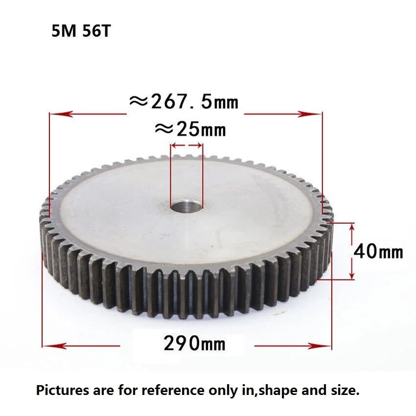 5 Modulus 10-70Tooth Spur Gears 45# Steel Thickness 40mm Motor Power Drive Gear