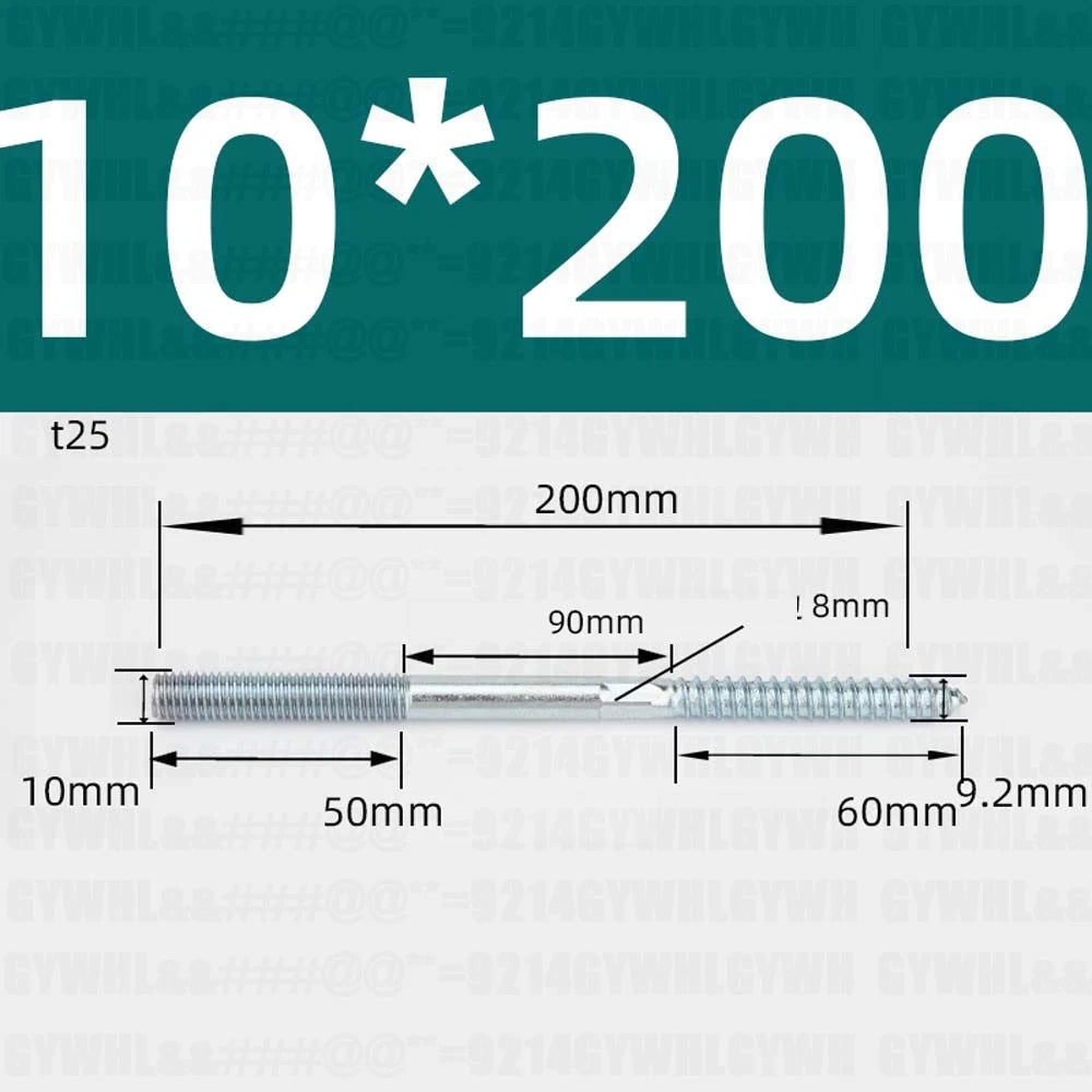 M6 M8 M10 Hanger Bolts – Zinc Plated Steel Torx Drive, Headless Furniture Wood Screws for Sofa Legs & Mounting