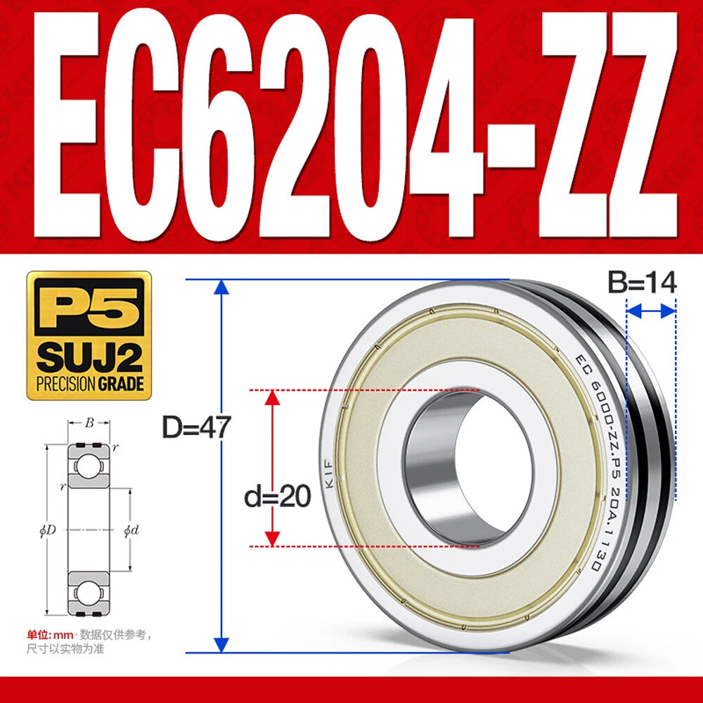 Non-Slip Ball Bearings EC6000/EC6200 Series High Speed Bearings 6000 6201~6206ZZ