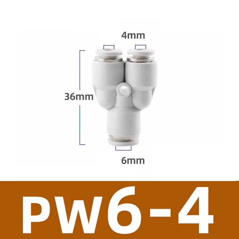 White Pneumatic Push Fit Connector Tube Pipe Joiner Air Water Lines Hose 4-16mm