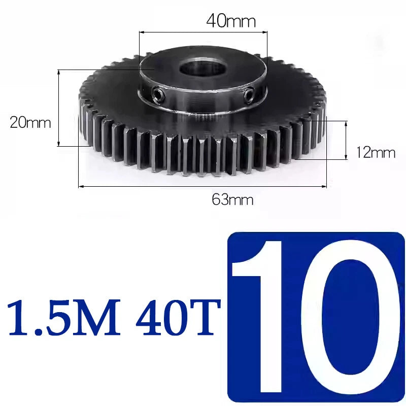 Spur Gears 1.5 Mod Transmission Gear With Step 45#Steel Pinion Motor Gear 15~50T