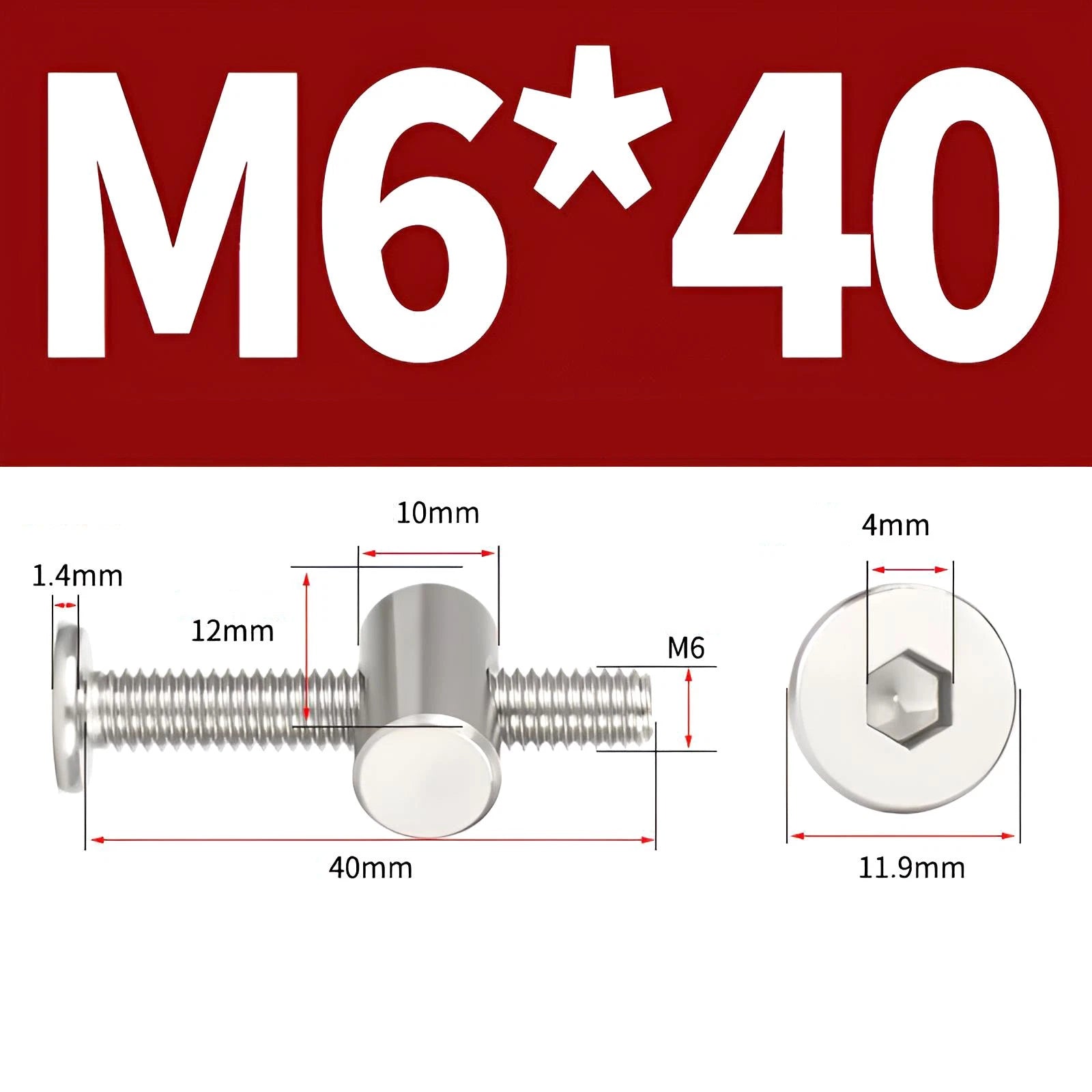 M4 M5 M6 M8 304 Stainless Steel Furniture Connecting Bolts with Barrel Nuts