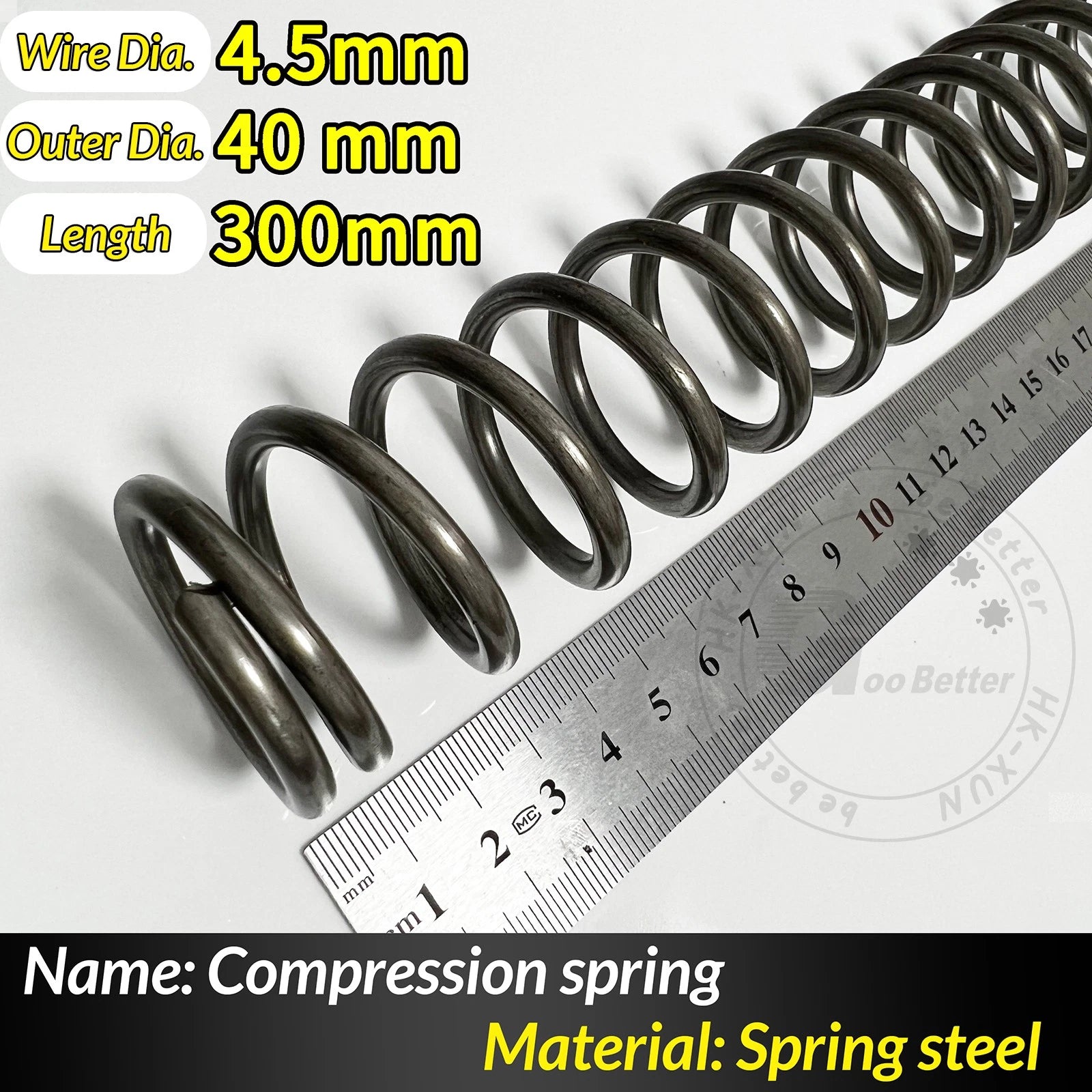 Compression Spring Pressure Springs, Wire Dia 4-5mm, OD 20-80mm, Length 300mm