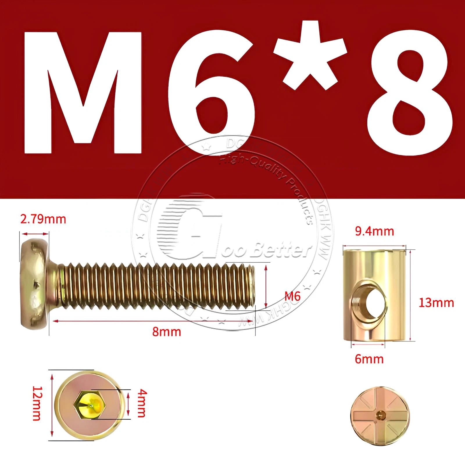 M6 M8 Galvanised Furniture Connecting Bolts with Barrel Nuts | Slotted & Phillips | 8mm–120mm