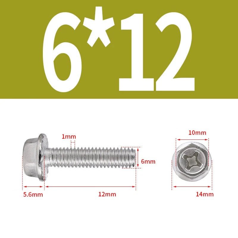 Phillips Hex Flange Screws 304 Stainless Steel M3–M8 | Dentate & Flat Flange - HomeDIYer